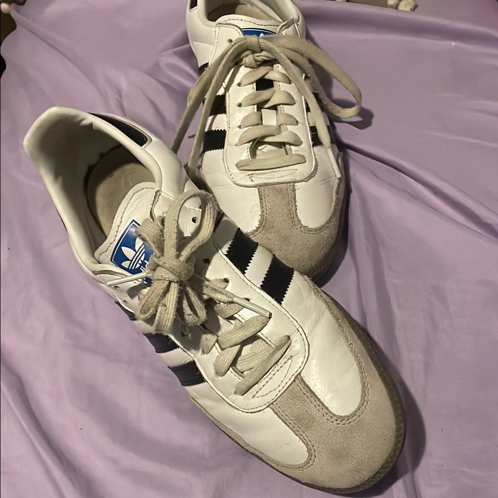 Adidas Unisex White and Black Sneakers